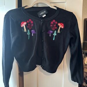 Collectif embroidered mushroom cardigan